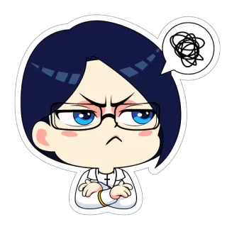 😠 1d3da6c4 生气, 沮丧, 烦躁, 卡通, 角色, 困惑, 沮丧的 telegram sticker