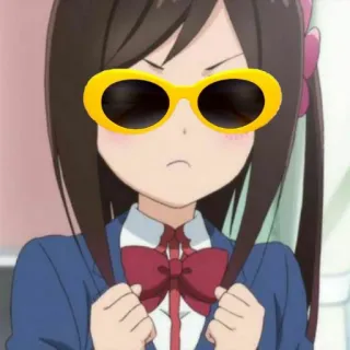 😎 25d5e190 Anime Mädchen, Sonnenbrille, Cartoon, Schuluniform telegram sticker