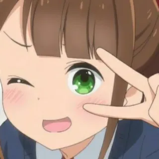 ✌️ c0896dc3 Anime, Mädchen, Friedenszeichen, Süß, Zwinkern telegram sticker