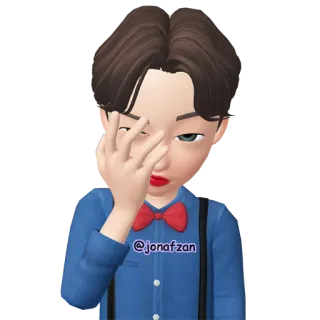 🤦‍♂️ 71b9d514 @jonafzan Avatar, 3D, Karakter, Dasi kupu-kupu, Orang, Pria whatsapp sticker