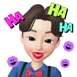 😅 88ac2dd7 HA HA HA kartun, tertawa, senang, avatar, emoji, haha whatsapp sticker