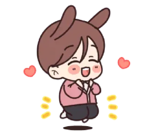 🥰 250d30a3 Мультфильм, Кролик, Любовь, Милый, Радостный, Сердечки, Аниме telegram sticker