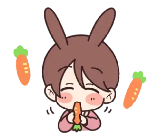 🥕 31e1d0da Мультфильм, Кролик, Морковь, Милый, Животное, Еда telegram sticker
