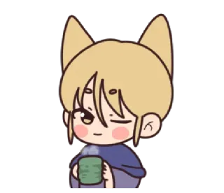 🍵 a5d15874 милый, кавайный, в стиле аниме, мультфильм, персонаж, напиток telegram sticker