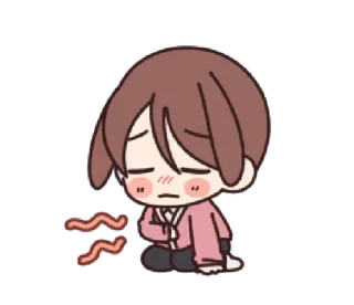 😵‍💫 b9d979b0 больной, расстроенный, уставший, простуженный, аниме, мультфильм, стикер, персонаж telegram sticker