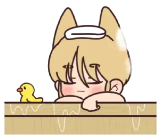 🛁 d3e3bc75 Аниме, Ванна, Утка, Милый, Каваий, Расслабляющий, Мультфильм telegram sticker