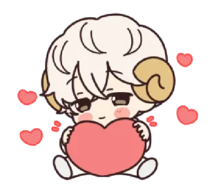 💖 e07a3033 Аниме, Милый, Сердце, Любовь, Каваий, Овца, Мультфильм telegram sticker