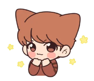 🌼 f1c3bfa0 милые, мультик, аниме, кошачьи уши, каваий, очаровательные, наклейка telegram sticker