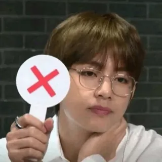 🍪 b2c6da25 Croce Rossa, Rifiuto, Segno negativo, K-pop, V, BTS, Segno, Segno X whatsapp sticker