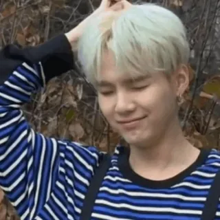 🍪 dde3a8e5 persona, ritratto, capelli bianchi, camicia blu, sorriso whatsapp sticker