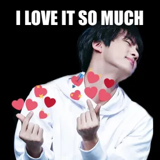 🤩 973e29ff Jin I LOVE IT SO MUCH kpop, jin, bts, serce, miłość, uczucie telegram sticker
