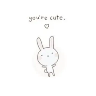 💗 bca126f8 you're cute. 可爱, 兔子, 兔子, 动物, 治愈, 卡哇伊 telegram sticker