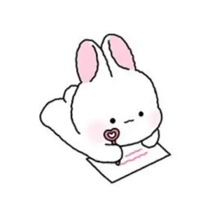 💗 bdb5381f 兔子, 可爱, 书写, 爱心, 笔, 卡通 telegram sticker