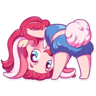 🙃 54b867f4 mignon, dessin animé, animal, oreilles, ludique, drôle whatsapp sticker