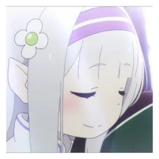 💞 12800f53 Emilia Re:Zero アニメ, カートゥーン, エミリア, リゼロ, かわいい, 女の子 telegram sticker