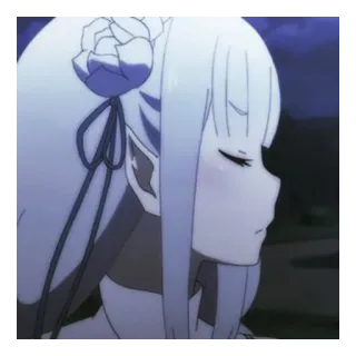 ☁️ 44247691 Emilia Re:Zero アニメ, エミリア, Re:ゼロ, エルフ, 女性 telegram sticker