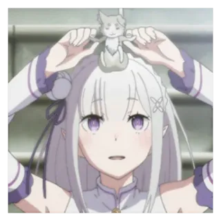 🤍 7ff66757 Emilia Re:Zero アニメ, 女性, エミリア, Re:ゼロ, 可愛い, 女の子 telegram sticker