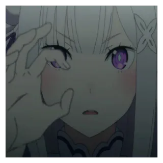 🗝 89decded Emilia アニメ, 女の子, 可愛い, ステッカー telegram sticker