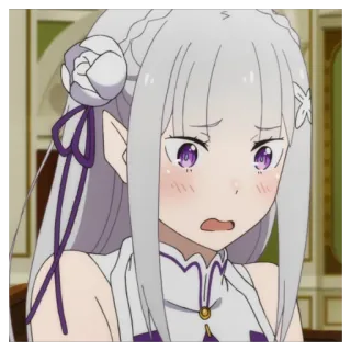 🌡 b4c09809 Emilia Re:Zero アニメ, エミリア, Re:ゼロ, キャラクター, 可愛い, かわいい telegram sticker