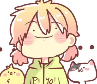 🙂 66eee797 PIYO!! かわいい, カワイイ, アニメ, ステッカー, キャラクター, ちび, アニメ telegram sticker
