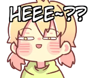 😑 de044730 HEEE~?? アニメ, マンガ, 漫画, 可愛い, 表情, 困惑 telegram sticker