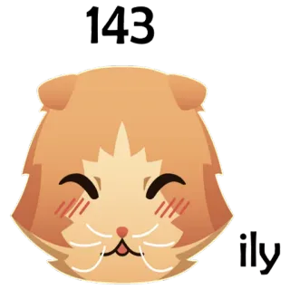 🐱 950175f4 143 
ily chat, mignon, autocollant, art numérique, amour, kawaii whatsapp sticker