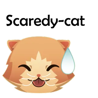 🐱 be1668c4 Scaredy cat chat, effrayé, emoji, dessin animé, animal, félin whatsapp sticker