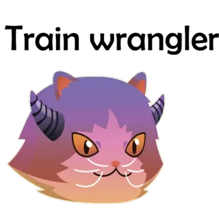 🐱 fa38f436 chat, démon, cornes, dessin animé, autocollant, animal, mignon whatsapp sticker