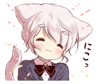 🍭 035a4036 にこっ Anime, Kawaii, Oreilles de chat, Chibi, Mignon, Manga telegram sticker