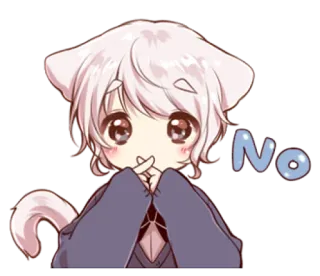 🍭 1fecce22 No animé, chat, non, mignon telegram sticker