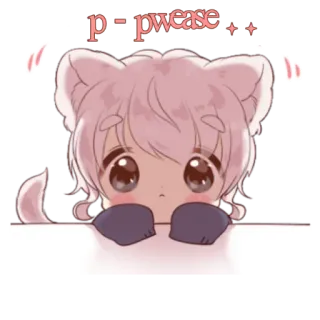 🥺 2d7de240 p-pwease imut, anime, kawaii, memohon, mengemis, chibi telegram sticker