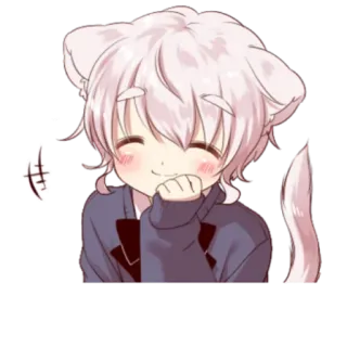 🥰 947b3c65 は Anime, Telinga kucing, Lucu, Kawaii, Manga telegram sticker