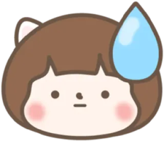 😓 e2f69ecc 卡通, 可爱, 汗珠, 可爱, 女孩, 猫耳朵 telegram sticker
