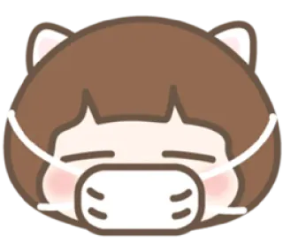 😷 f4ca7ba7 卡通, 口罩, 可爱, 动漫, 萌 telegram sticker