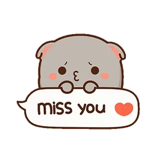⭐ ec8c4b6f miss you nhớ bạn, dễ thương, hoạt hình, tình yêu, lời chào, trái tim telegram sticker