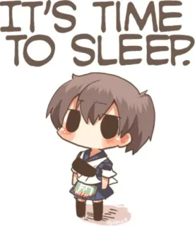 😴 3c464d1e IT'S TIME TO SLEEP. dormir, anime, fofo, chibi, descanso, desenho animado telegram sticker