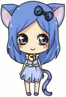 ☺️ 63eb11af gato, música, gatinho, kawaii, fofo, chibi, desenho animado, garota telegram sticker