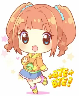 👋 e2c644a1 BYE BYE! Anime, Desenho animado, Adeus, Despedida, Kawaii, Fofo telegram sticker