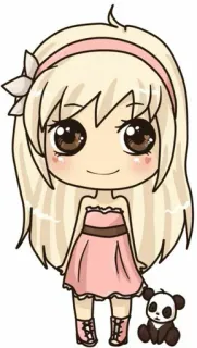 😊 f0b6221f Chibi, Anime, Menina, Kawaii, Panda, Fofo, Desenho animado, Adesivo telegram sticker