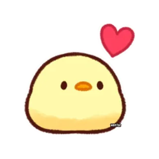 🥰 065124e5 poussin, mignon, coeur, animal, kawaii, dessin animé telegram sticker