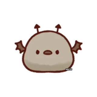 😈 26e33b95 winter mignon, chauve-souris, monstre, autocollant, dessin animé, kawaii, animal telegram sticker