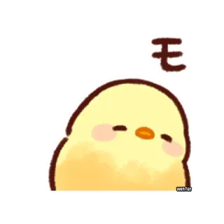 ☺️ 52a4b0de モ poussin, oiseau, mignon, kawaii, animal, dessin animé, jaune telegram sticker