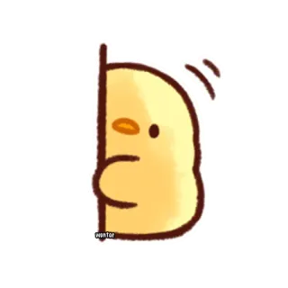 ☹️ 880f91c8 poussin, regardant, dessin animé, mignon, animal, oiseau telegram sticker