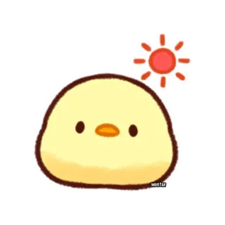 😳 935b0cde poussin, mignon, kawaii, animal, oiseau, jaune telegram sticker