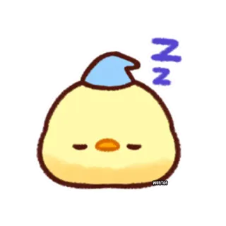 😴 cc1a8ce7 ZZZ sommeil, poussin, mignon, dormir, animal, dessin animé telegram sticker