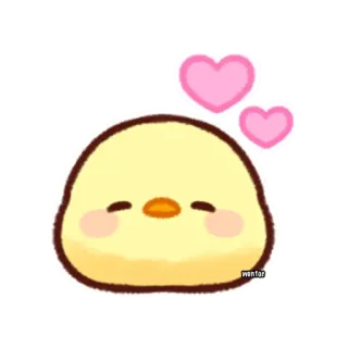 🥰 e7742412 wantori poussin, oiseau, mignon, kawaii, dessin animé, amour, coeur telegram sticker