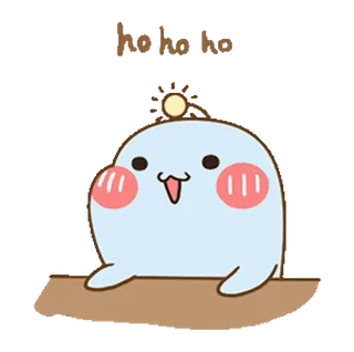 😂 44fba8bc ho ho ho 可爱, 卡通, 动物, 呵呵呵, 圣诞节, 海豹 telegram sticker