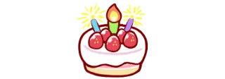 🎂 90b27c1d Kuchen, Geburtstag, Dessert, Erdbeeren, Kerzen, Feier whatsapp sticker