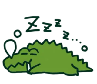 😴 289b8509 Zzz... krokodil, slapen, cartoon, dier, schattig, zzz telegram sticker