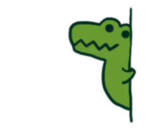 😋 b7bb6a8a dinosaurus, groen, dier, reptiel telegram sticker